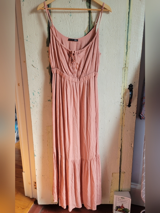 Black Tape_ Dresses & Skirts - Black Tape_ Blush Pink Maxi Dress with Spaghetti Straps